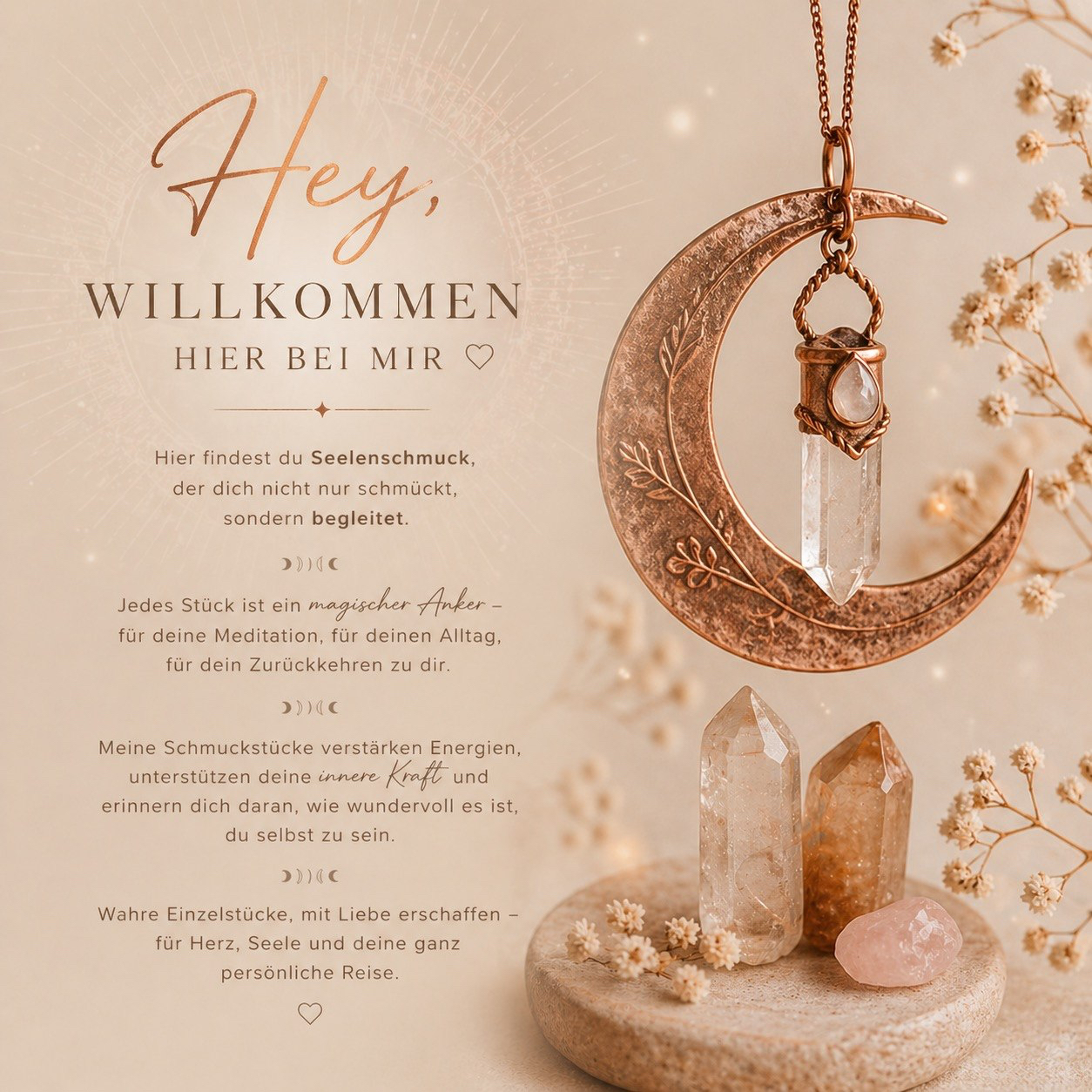 Mond-Anhänger mit Kristallen – SOULinTIME®